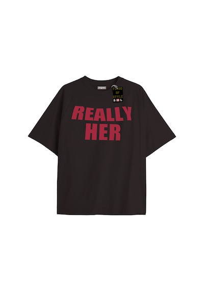 Flood Of Style Siyah Oversize T-shirt Reallyher Özel Tasarım