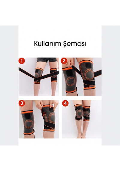 Hsport Elastik Dizlik Neopren Kumaş Fitness Voleybol Basketbol Tenis Sporcuları İçin Koruyucu Diz Destek Bandajı 28 Cm Kısa