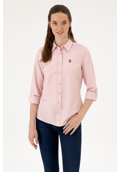 U.S. Polo Assn. Kadın Pudra Uzun Kollu Basic Gömlek 50316711-VR042 U.S. Polo Assn. Kadın Pudra Uzun Kollu Basic Gömlek 50316711-VR042