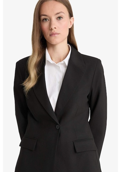 Defacto Regular Fit Ceket Yaka Blazer Ceket G1305ax25aubk27 Siyah