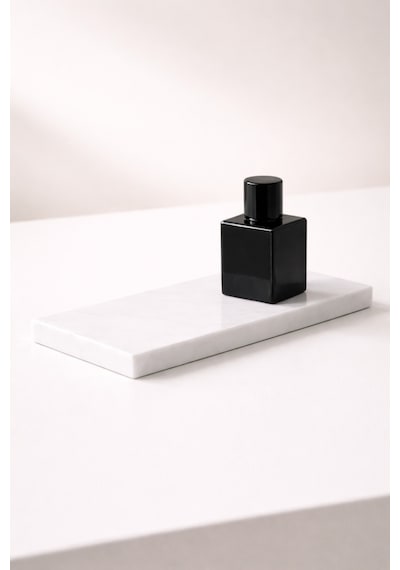 Minimal Beyaz Mermer Tepsi 35x10 Cm 1.3 Cm İnce Profil Vanity & Banyo Düzenleyici Beyaz