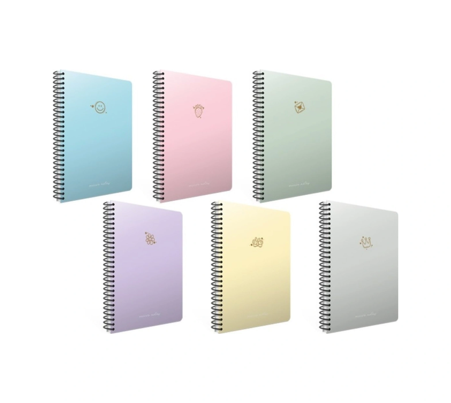 Micro Notes Spiralli Sert Kapak 17x24 100 Yaprak Çizgisiz Defter Karışık