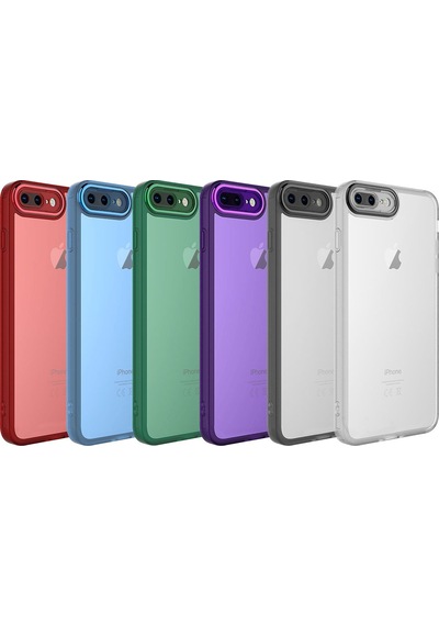 Apple Uyumlu iPhone 7 Plus Kılıf Kamera Korumalı Transparan Zore Post Kapak Derin Mor