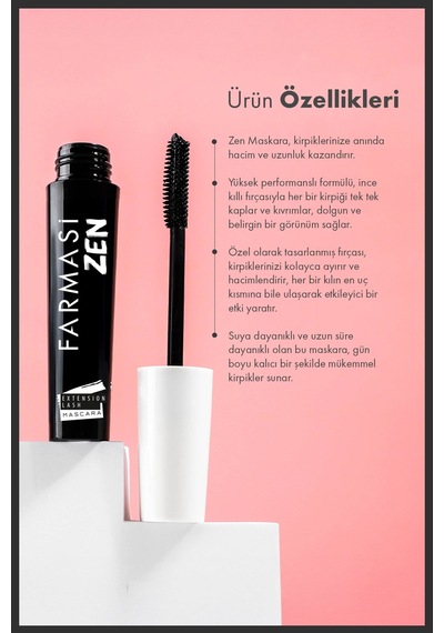 Zen Extension Lash Belirgin Ve Hacim Etkili Maskara - Ultra Siyah- 5 Adet Standart