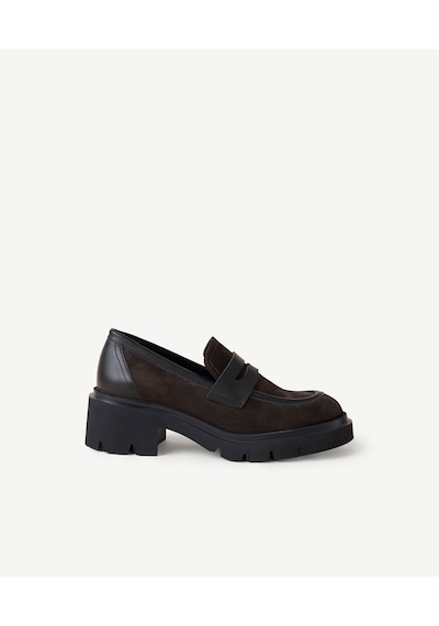 Yargıcı Süet Yüksek Taban Loafer 26kkay4056x 208 Kahverengi