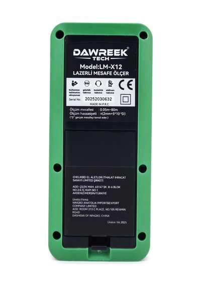 Dawreek Mesafe Ölçer E40 Green 80 Metre Dijital El Tipi Mesafe Ölçüm Cihazı