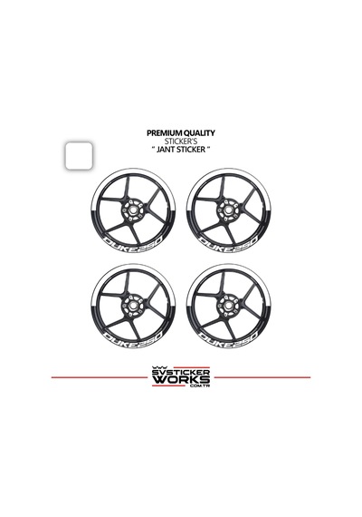 Ktm Duke 250 Jant Şeridi Yarım Jant Kaplama & Duke 250 Yazı Sticker Seti 30843801