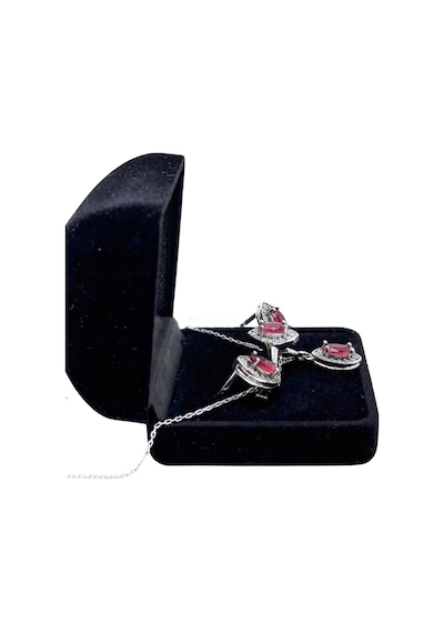 Oya Silver Yakut Işıltılı Gümüş Set&takım