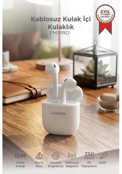 Premium Müzik Dinleme Adım Sayar Ofis Gereci Fineblue Kulak İçi Kablosuz Kulaklık Fm1pro