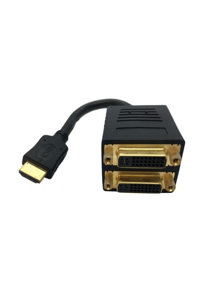 Hdmı Erkek To 2xdvı 24+5 Dişi Pasif Splitter Çevirici Kablo 20cm