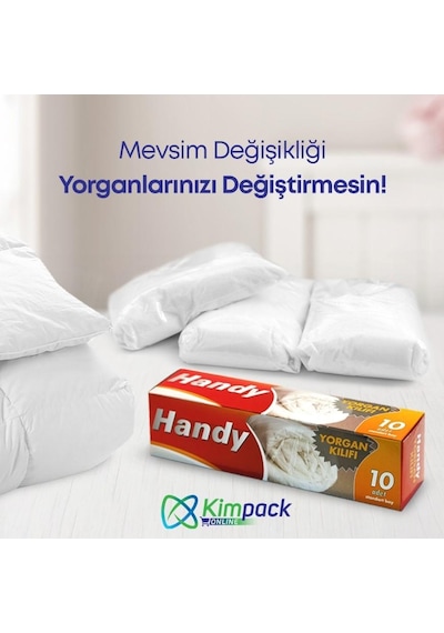 Handy Vakumsuz Şeffaf Yorgan Yastık Battaniye Nevresim Kılıfı Poşeti Torbası - 10 Adetlik 3 Kutu