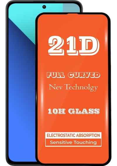 Xiaomi Redmi Note 13 İle Uyumlu Tam Kaplayan 21d Temperli Ekran Koruyucu Cam