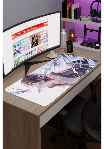 Noragami Kaymaz Dikişli Kauçuk Oyuncu Mousepad V2 - 90x40 Xxl Gaming Mouse Pad Fare Altlığı