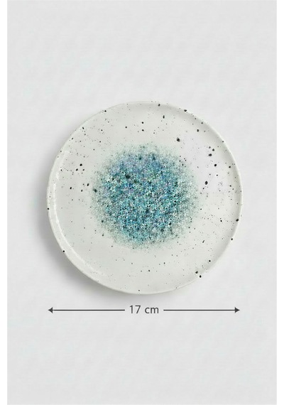 12'li Valencia Düz Tabak 17cm Dijital Splash Rinart Krem