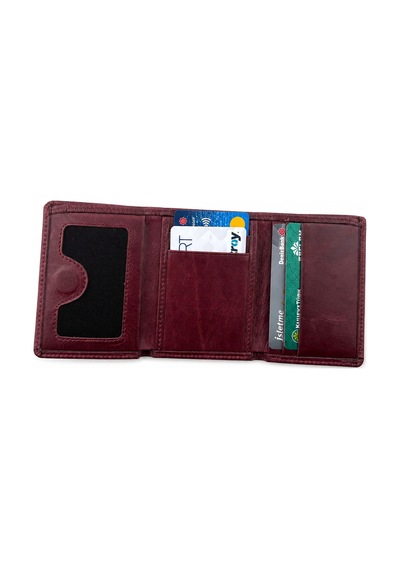 Alphaclub Bag Erkek Hakiki Deri Bordo Mıknatıslı Cüzdan Ve Kartlık