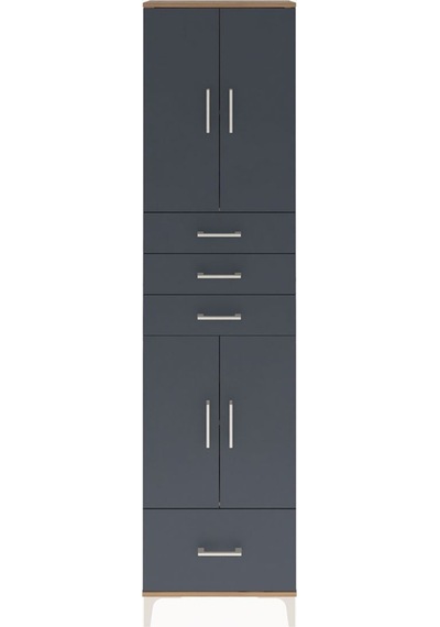 Arges Dolap 4 Raflı 4 Çekmeceli 4 Kapaklı 60x30x243 Çam-antrasit Atlas Çam