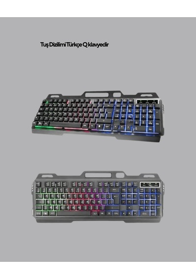Işıklı Klavye Mouse Ve Bluetooth Kulaklık Seti Xuczzzkulaklıkklavyeset