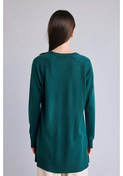 Defacto Regular Fıt Bisiklet Yaka Triko Tunik C4474ax26augn146 Yeşil-gn146