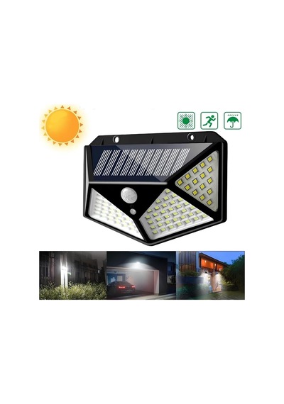 Jouis 100 Led Solar Güneş Enerjili Dış Mekan Duvar Lambası - Hareket Sensörlü Su Geçirmez Bahçe Aydınlatması, 3 Modlu 120 Derece Geniş Açılı Projektör Aplik