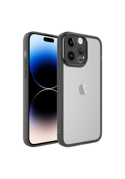 Apple Uyumlu iPhone 14 Pro Kılıf Kamera Korumalı Transparan Zore Post Kapak Siyah