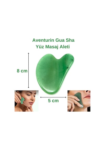 Yıldız Doğal Taş Sertifikalı A+nturin Gua Sha Doğal Taş Masaj Aleti