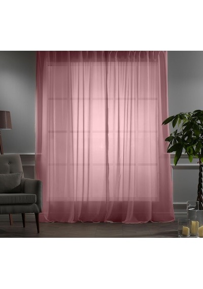 Evdepo Home Pembe Vual Tül Perde Tek Kanat