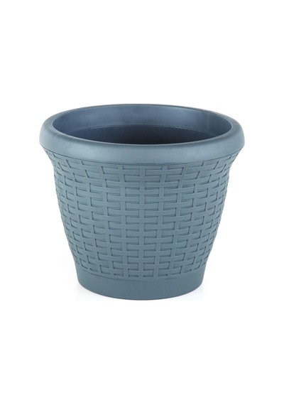 Hs05 Hasır Saksı Tabaklı 41,5cm, 25 Litre Antrasit