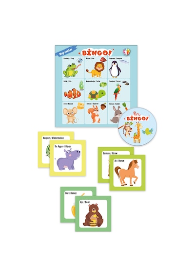 Bingo- Tombala Oyunu \ Hayvanlar Ve Yiyecekleri -animals And Their Food