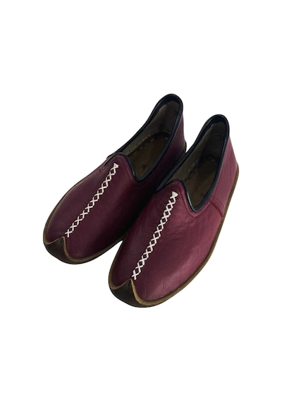 Bordo El Yapımı Yemenî Hakiki Deri Geleneksel Okçuluk Outdoor Ayakkabı Bordo Bordo El Yapımı Yemenî Hakiki Deri Geleneksel Okçuluk Outdoor Ayakkabı Bordo