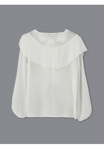 Lcwaıkıkı Classic Beyaz Bağlamalı Yaka Kadın Bluz