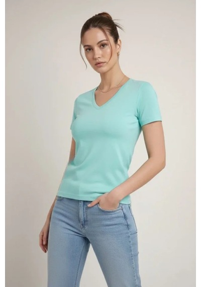 Butik İstanbul T-shirt V Yaka Slim Fit Likralı Tişört Günlük Basic Body - Turkuvaz Turkuaz Butik İstanbul T-shirt V Yaka Slim Fit Likralı Tişört Günlük Basic Body - Turkuvaz Turkuaz