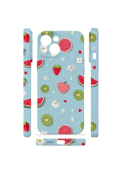 Apple iPhone Uyumlu 15 Vorian İnce Kamera Korumalı Mika Kılıf Fruit Confetti Sky Fruit Confetti Sky Mika
