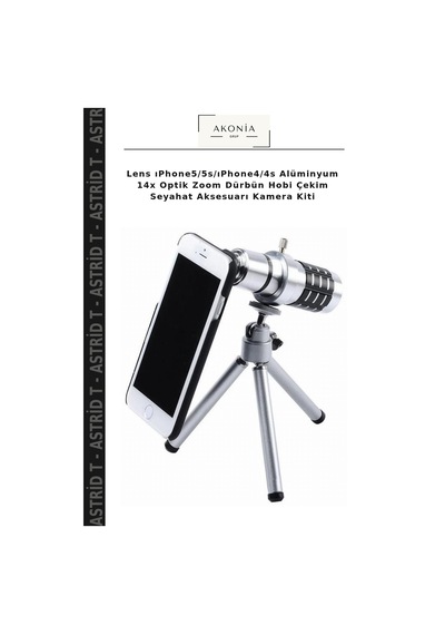 Lens Iphone5/5s/ıphone4/4s Alüminyum 14x Optik Zoom Dürbün Hobi Çekim Seyahat Aksesuarı Kamera Kiti