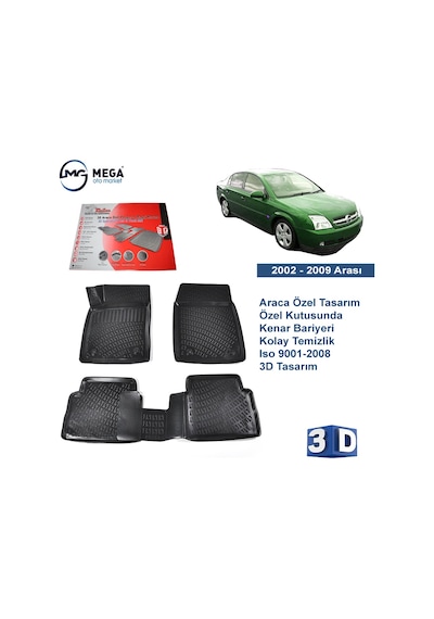 Opel Vectra C 2002-2009 Arası Rizline 3D Havuzlu Paspas
