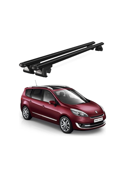 Renault Grand Scanic 2009-2016 Uyumlu Siyah Ara Atkı Port Bagaj Tavan Barı