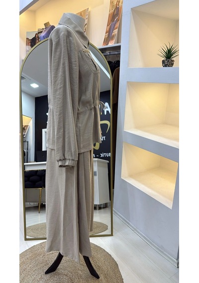 Nuss Pantolonlu Takım 1049 Bej Bej