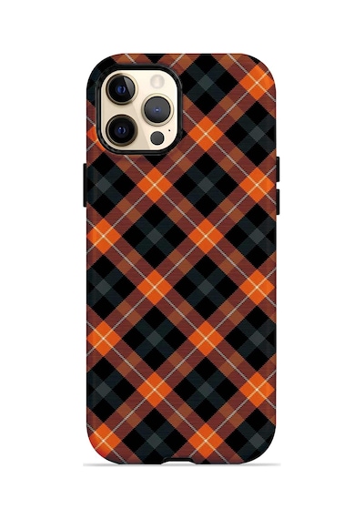 Velvoria Valestra Pumpkin Plaid Apple iPhone Uyumlu 12 Pro Max Magsafe Koruma Kılıfı Valestra Magline - Pumpkin Plaid
