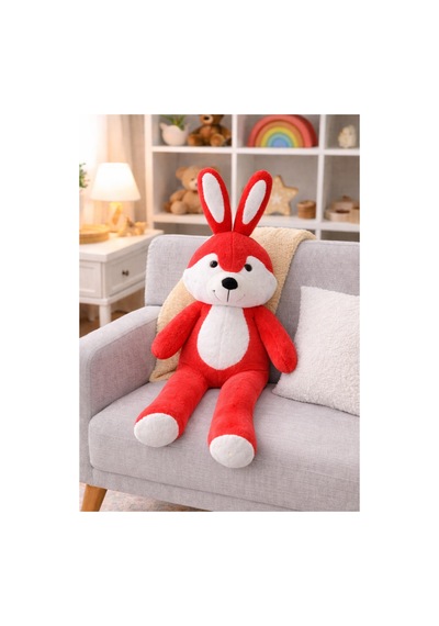 100 Cm Dev Peluş Sevimli Tavşan Boo Peluş Oyuncak Peluş Hediyelik Kırmızı
