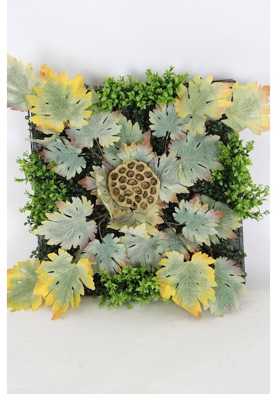 Yapay Çiçek Deposu Yapay Dikey Bitki Hazır Duvar Paneli 55 Cm X 55 Cm Model 15