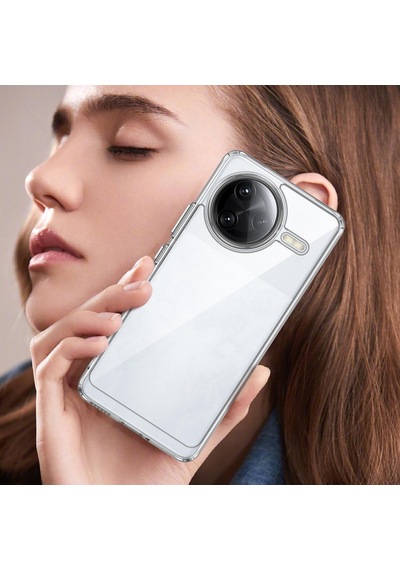 Caseonn Xiaomi Poco F7 Pro Kılıf Kamera Korumalı Darbe Emici Şeffaf Arka Kapak Tam Şeffaf