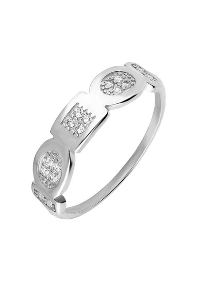 Zirkon Taşlı Geometrik Tasarım 925 Ayar Gümüş Bayan Yüzük (531203421)
