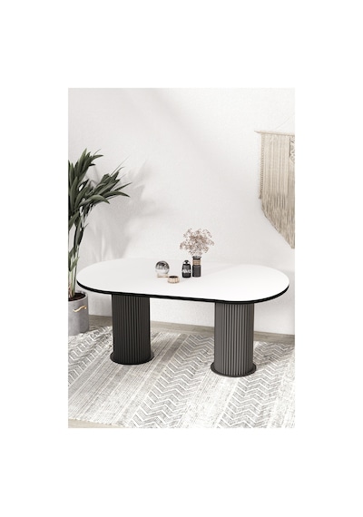 Avvio Brita Ptt Lake Mdf Beyaz Ayakli 80x180 Mutfak Masasi Yemek Masasi Beyaz