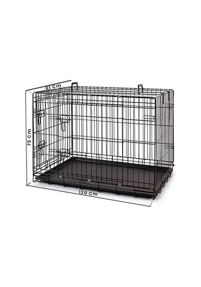 Metal Köpek Kafesi 120x75x84cm Siyah
