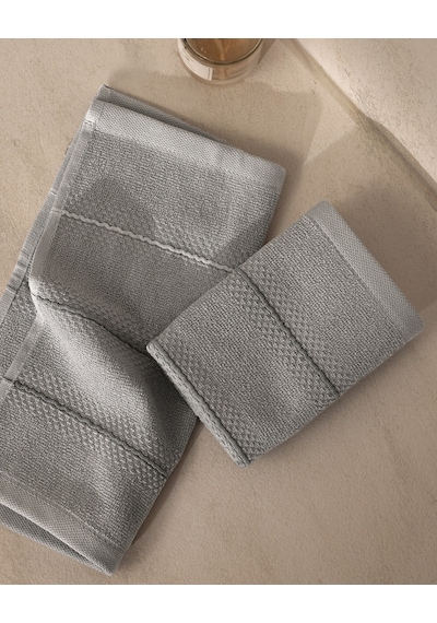Madame Coco Celeste 2'li %100 Pamuk El Havlusu - Gri - 30x30 Cm 8684427342589 Çok Renkli