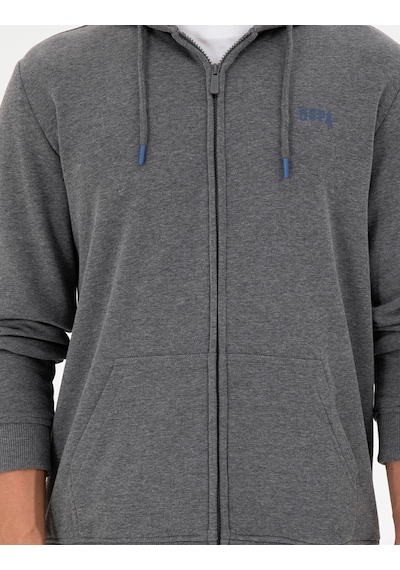 U.S. Polo Assn. Erkek Antrasit Melanj Şardonlu Örme Hırka 50293146-VR081