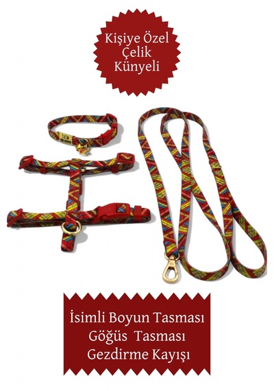İsimli Kedi Tasması, Kedi Tasma Seti, Kedi Göğüs Tasması Klm