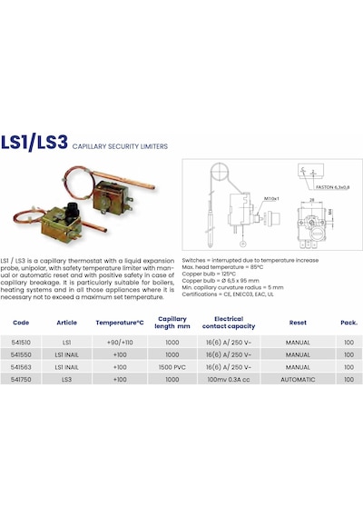 Imıt Ls1/541558 - 100 C Limit Termostat - İtalyan