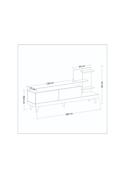 Dizayn Raflı Tv Ünitesi Antrasit Antrasit