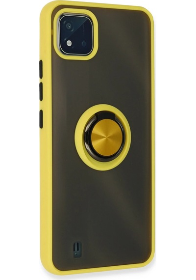 Cosmotex Newface Realme C11 2021 Kılıf Montreal Yüzüklü Silikon Kapak - Sarı
