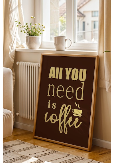 Retro All You Need İs Coffee Tasarım Çerçeveli Tablo - Modern Mutfak Ve Kahve Köşesi Duvar Dekoru Kayın Retro All You Need İs Coffee Tasarım Çerçeveli Tablo - Modern Mutfak Ve Kahve Köşesi Duvar Dekoru Kayın